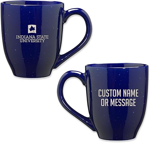 Miniatura 44 de Rico Industries NCAA UCLA Bruins Royal Blue - Taza de café de cerámica moteada grabada con láser de 16 onzas