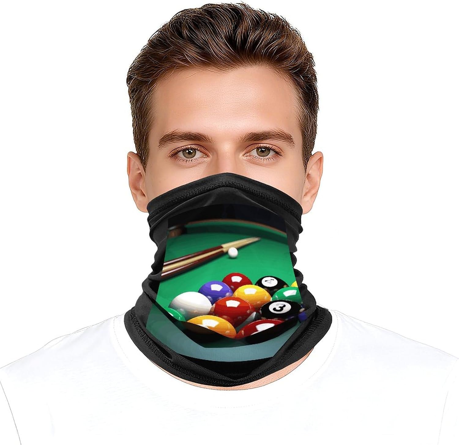 Billiards Neck Gaiter Face Mask UV Protection for Men Women, Breathable Quick Dry Face Cover Bandana Outdoor Sports Balaclava Wind-Proof for Hiking Skiing Motorcycle Cycling