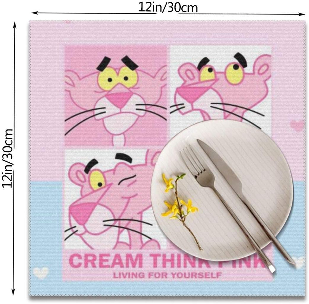 Amazon ピンクパンサーの壁紙 ランチョンマット 食卓飾り 断熱 滑り止め おしゃれ かわいい 高級感 お手入れ簡単 コーヒーマット 家庭レストラン用 6枚セット プレースマット 30 30cm ランチョンマット オンライン通販