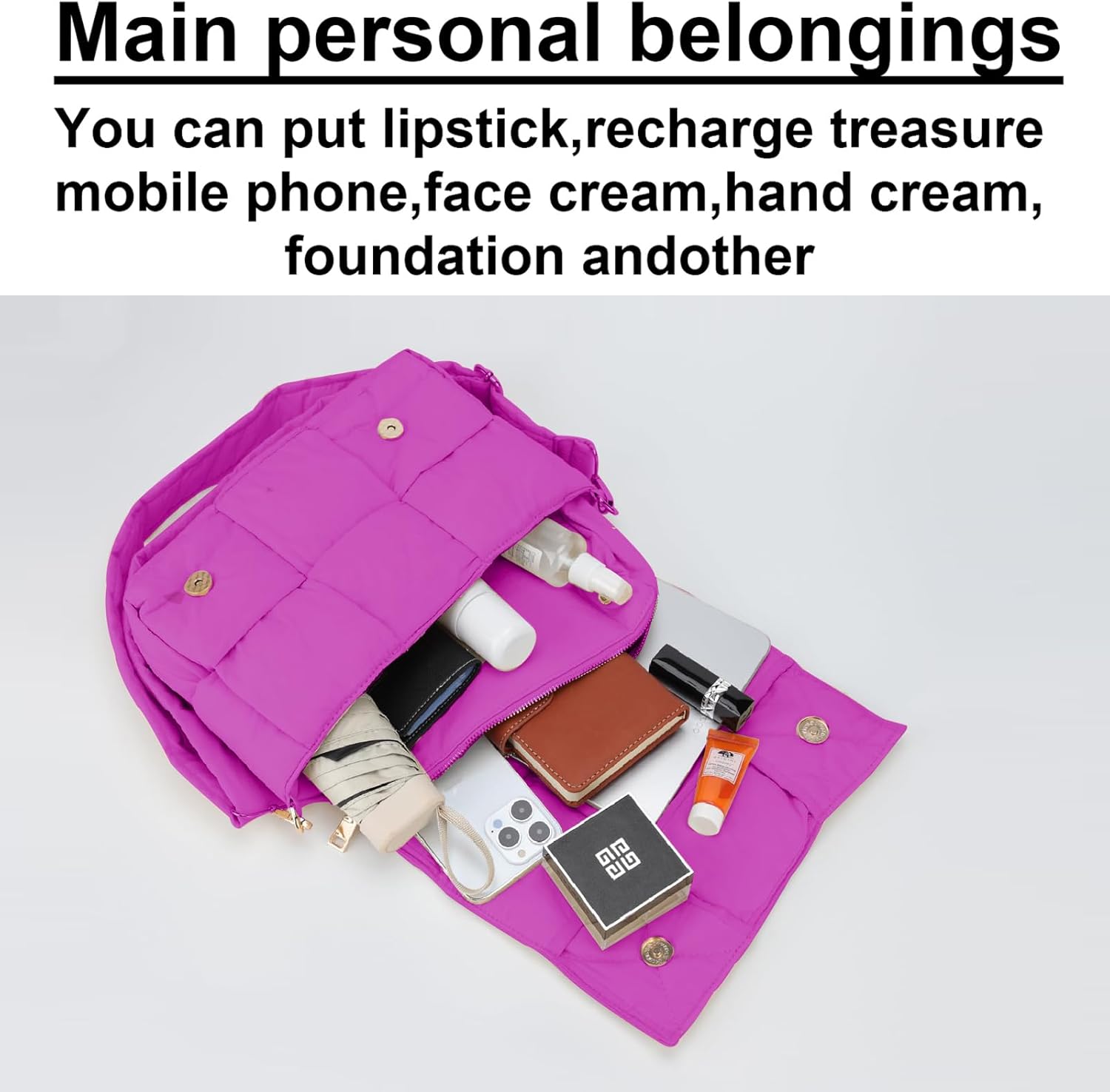NAARIIAN Shoulder bags for women, Lightweight small puffer purses waterproof, handwoven puffy bag crossbody handbag