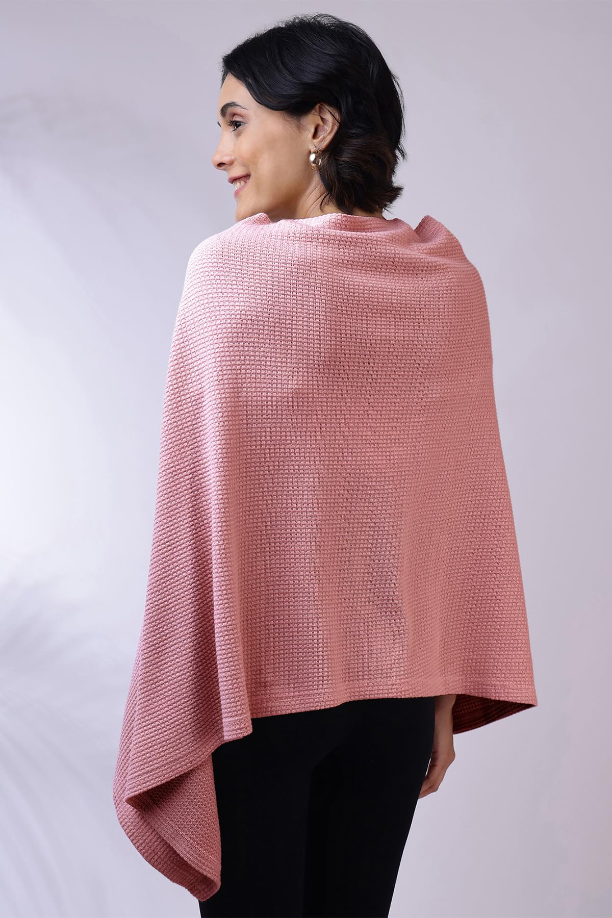 Zelena Cotton Bamboo Blend Premium Nursing Cover for Breastfeeding | Breastfeeding Cover for Mothers | Feeding Shawl for Mother | Feeding Cloth | Breathable Nursing Covers | Poncho For Mom (Light Pink) - Image 6 thumbnail