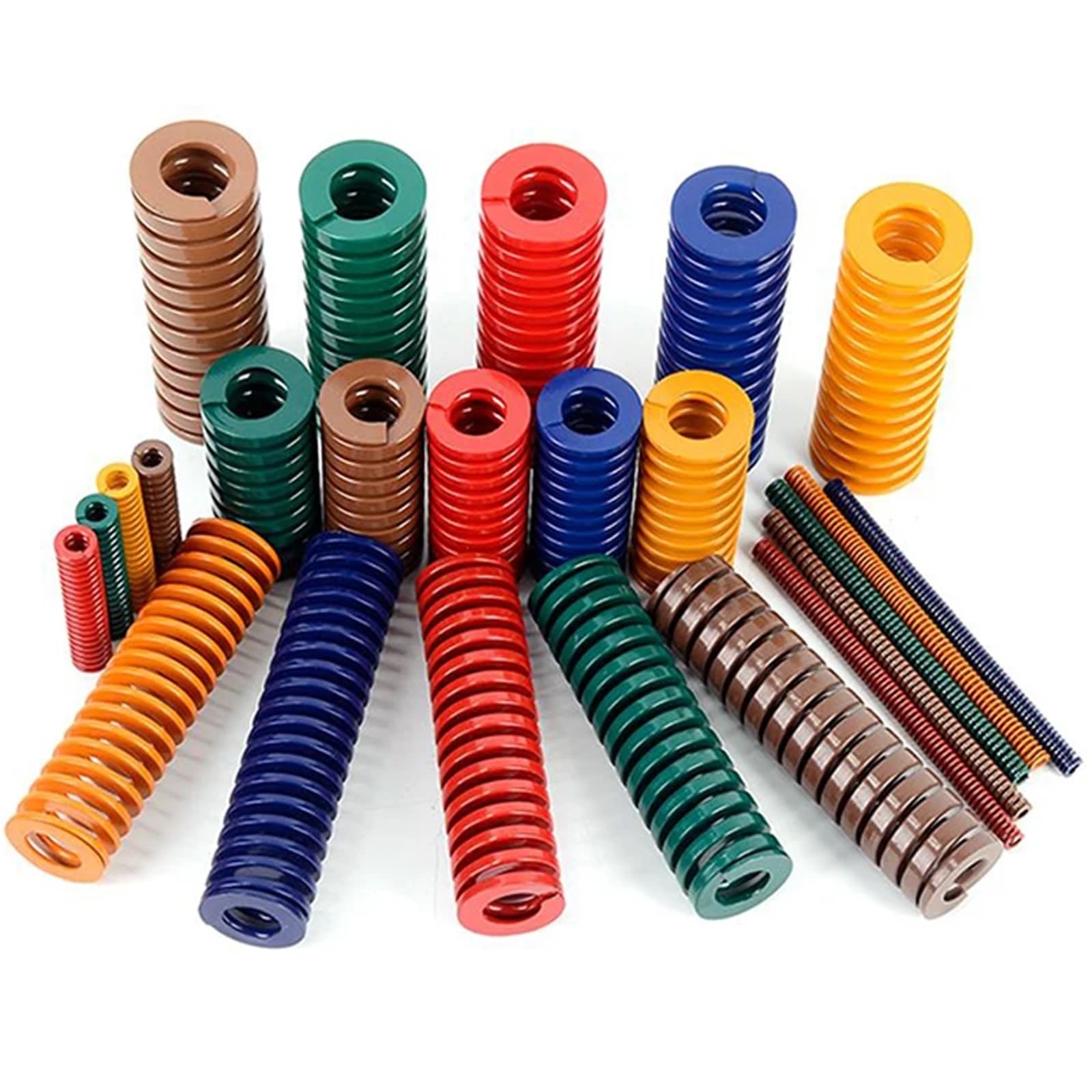Sprężyna matrycowa, 2 szt., średnica zewnętrzna 40 mm, wewnętrzna 20 mm, L40-100 mm, ze stali stopowej, spiralne sprężyny naciskowe (80 mm, OD40 mm - ID20 mm), żółta)