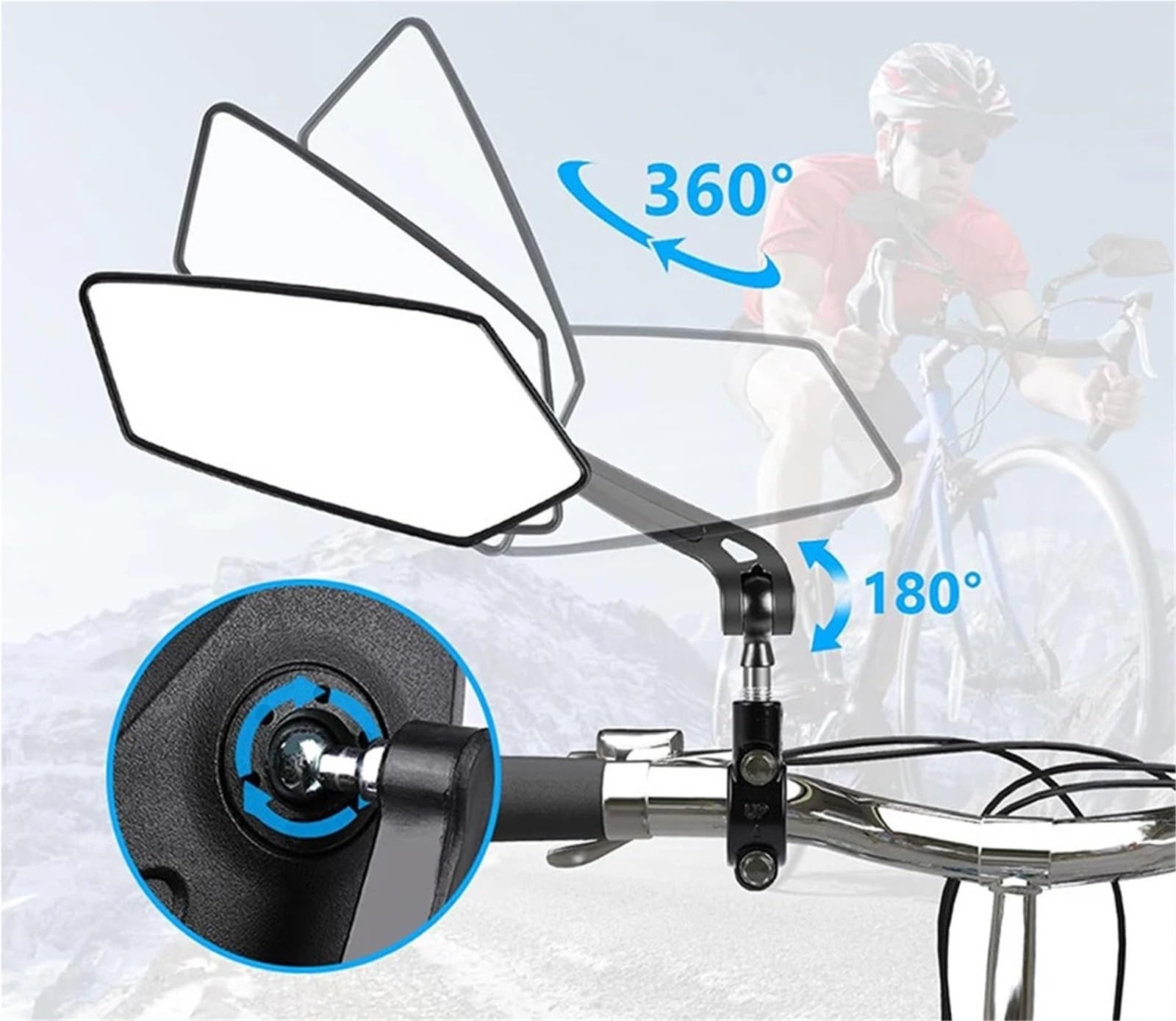 2 Stück Definition Field of View Fahrradspiegel for E-Bike-Zubehör mit robuster Konstruktion