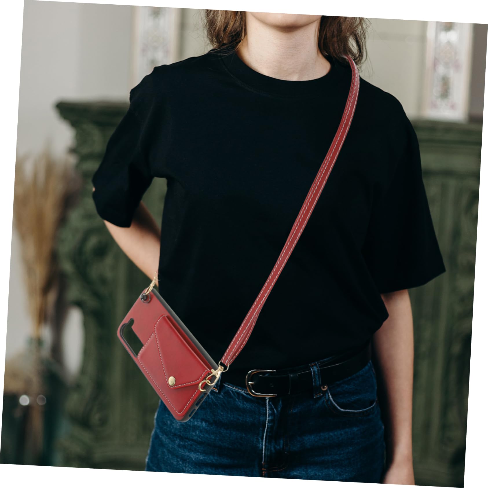 Uonlytech 4pièces Coque De Téléphone avec Bandoulière pour Étui De avec Porte-Cartes Design Léger Et Pratique