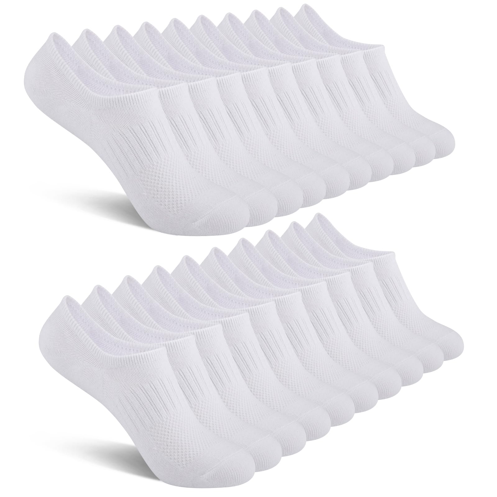 Comfoex 10 Pairs No Show Boys Socks Cotton Mesh Non Slip Low Cut Invisible Athletic Socks For Kids 4-10 Years