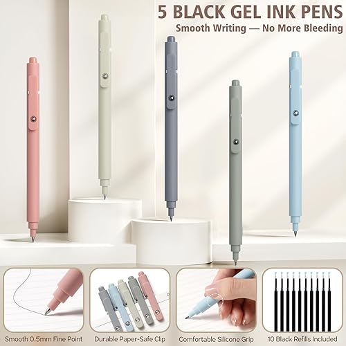 Miniatura 6 de 58 piezas de suministros escolares estéticos, lindo cuaderno de espiral A5 con rayas universitarias, juego de papelería para regreso a la escuela,