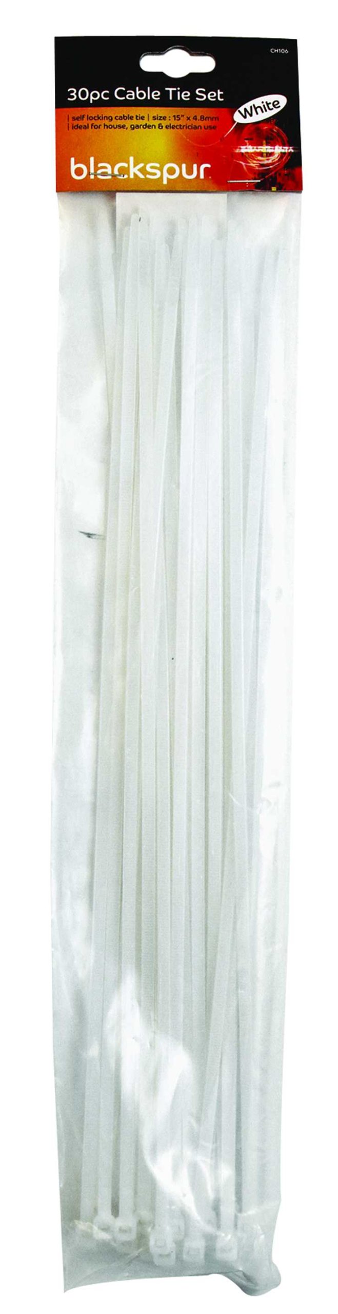 Blackspur BB-CH106 Cable Tie Set - White