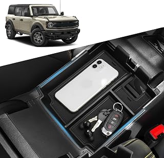 2025 Upgrade Center Console Organizer for 2025 Ford Bronco 4 Door Full Size, Middle Center Console Armrest Storage Box Tray for Ford 2025 Bronco Accessories (Not for 2-Door & Bronco Sport)