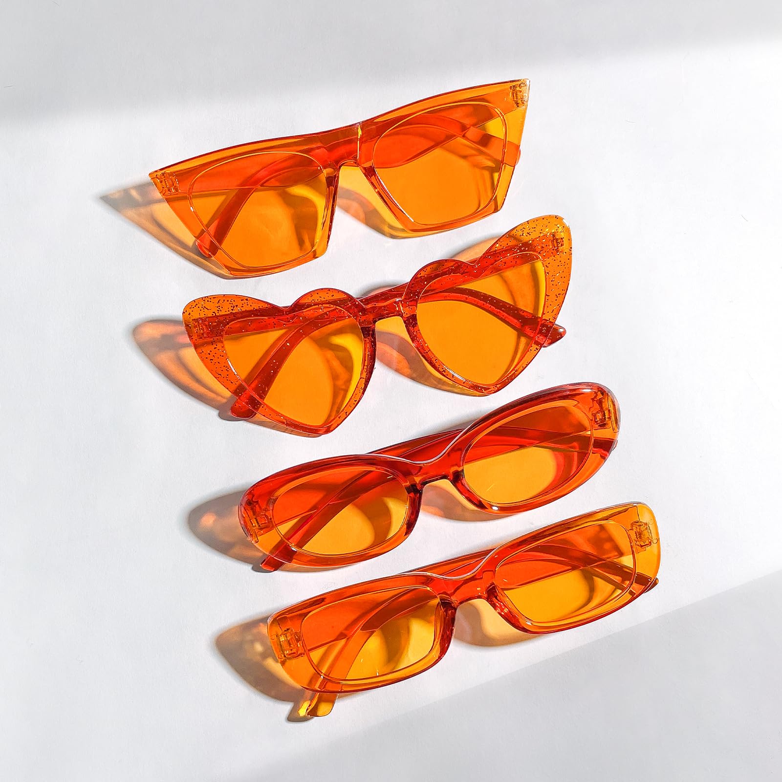 SUNOVELTIES Lot de 12 paires de lunettes de soleil orange classiques rétro pour fête, accessoires de costume, lunettes en vrac pour adulte unisexe