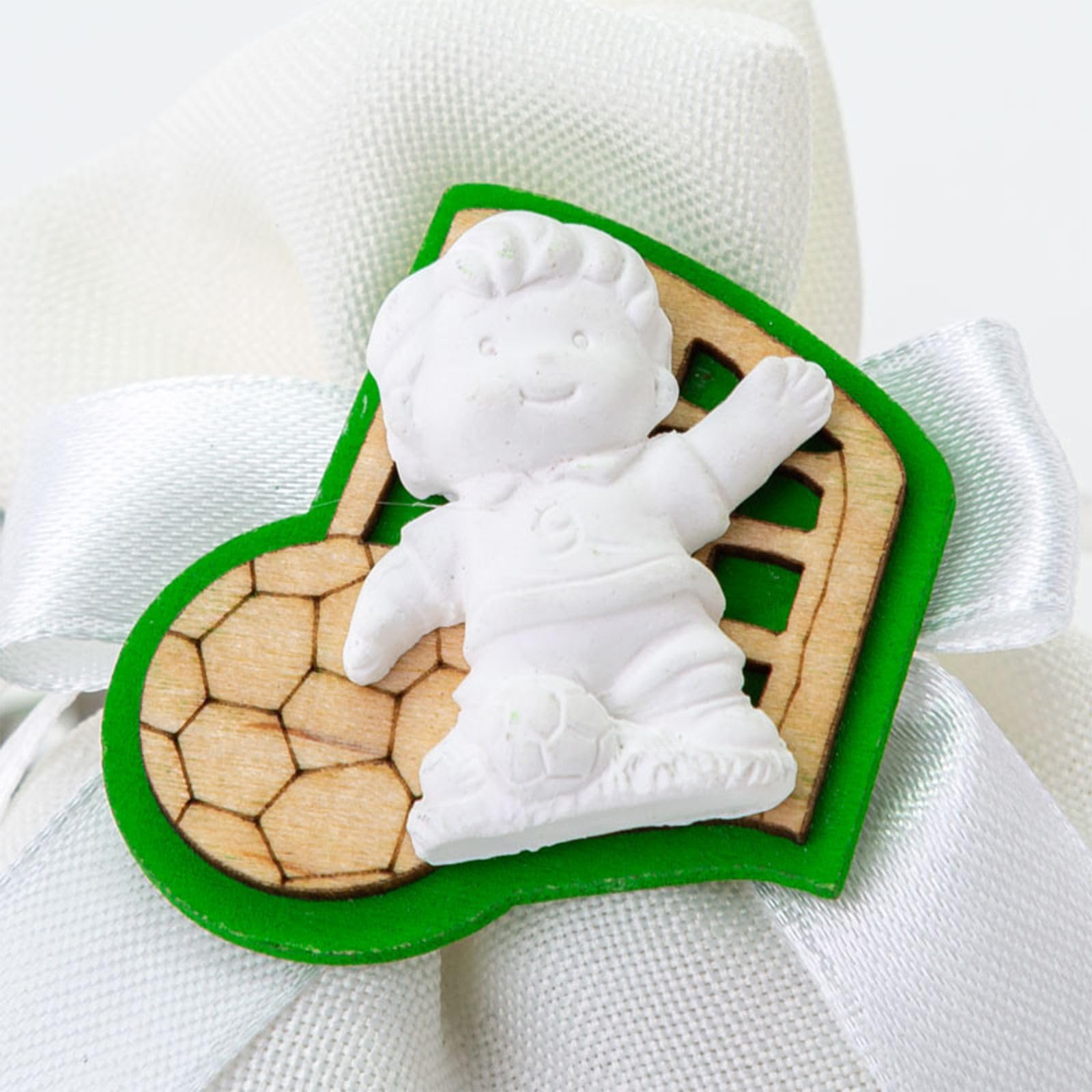 Ingrosso e Risparmio Bomboniera Comunione 12 pz Sacchetto per Confetti in Cotone Bianco con Applicazione Sagoma Calciatore Italia Confettata Fai da Te Compleanno Cresima Tema Calcio Evento Sportivo