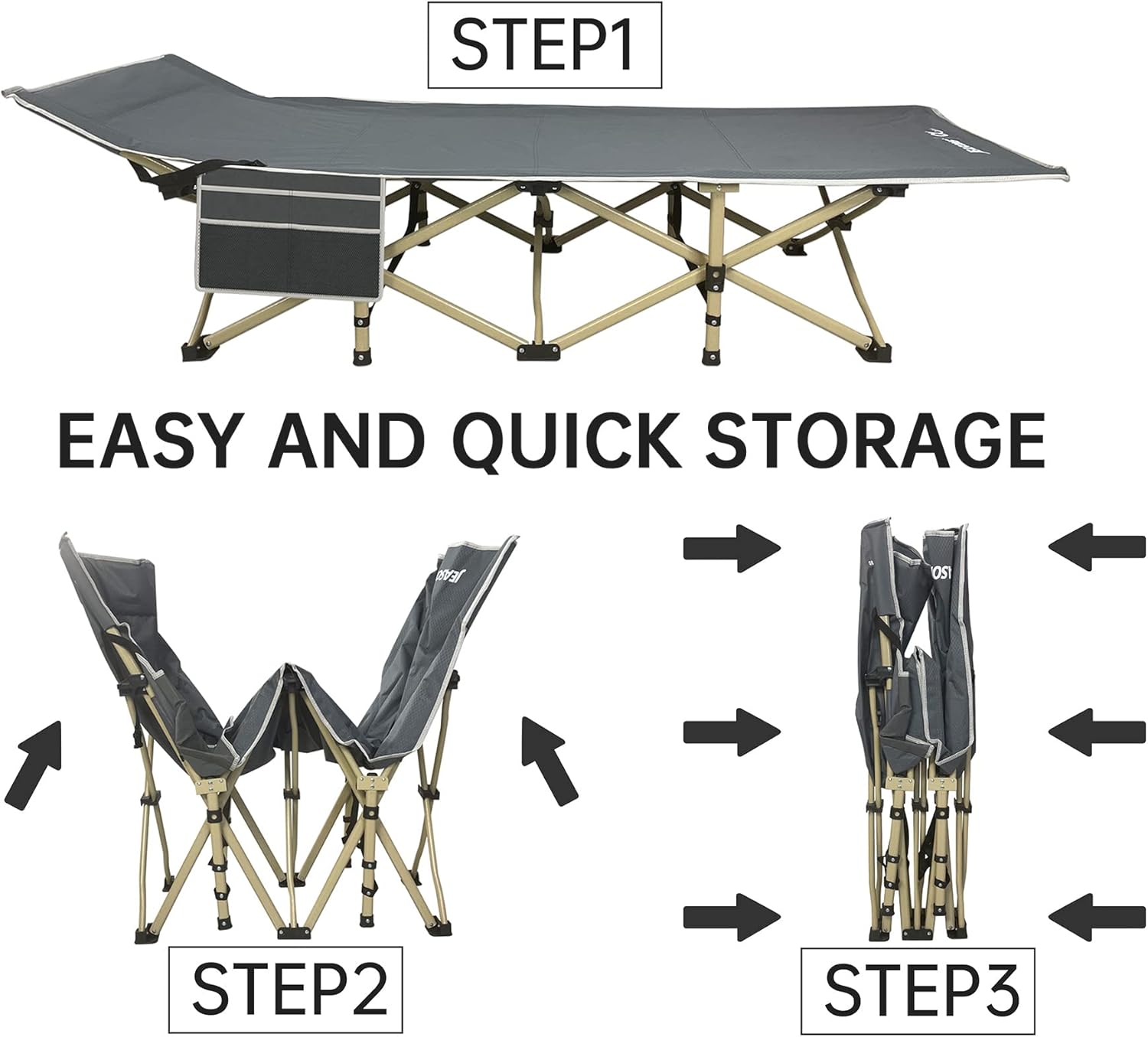 Buy JEASONG Max Size Folding Camping Cot, Sleeping Cots with Carry Bag