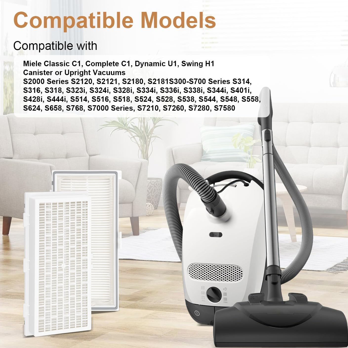 SF-HA 30 Replacement Filters for Miele HEPA AirClean SF-HA 30, Classic C1, Complete C1, Dynamic U1, Swing H1, S300-S700, S2000 Series Canisters and S7000 Uprights Series - 4 Pack