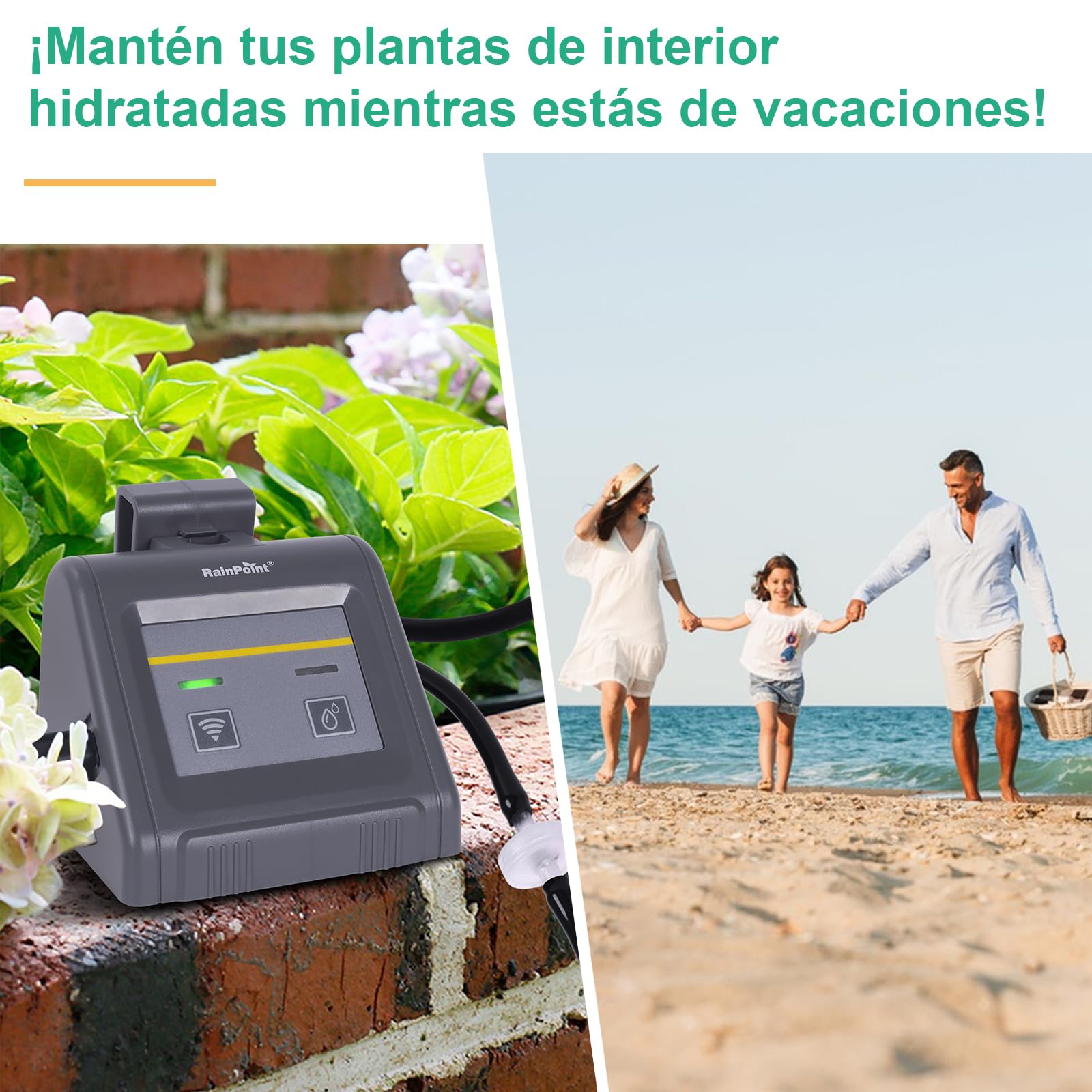 Sistema de Riego Automático WiFi para Plantas de Interior, Kits de Riego por Goteo para Equipos de Riego Automático Modo de Riego Automático/Manual/Retardado