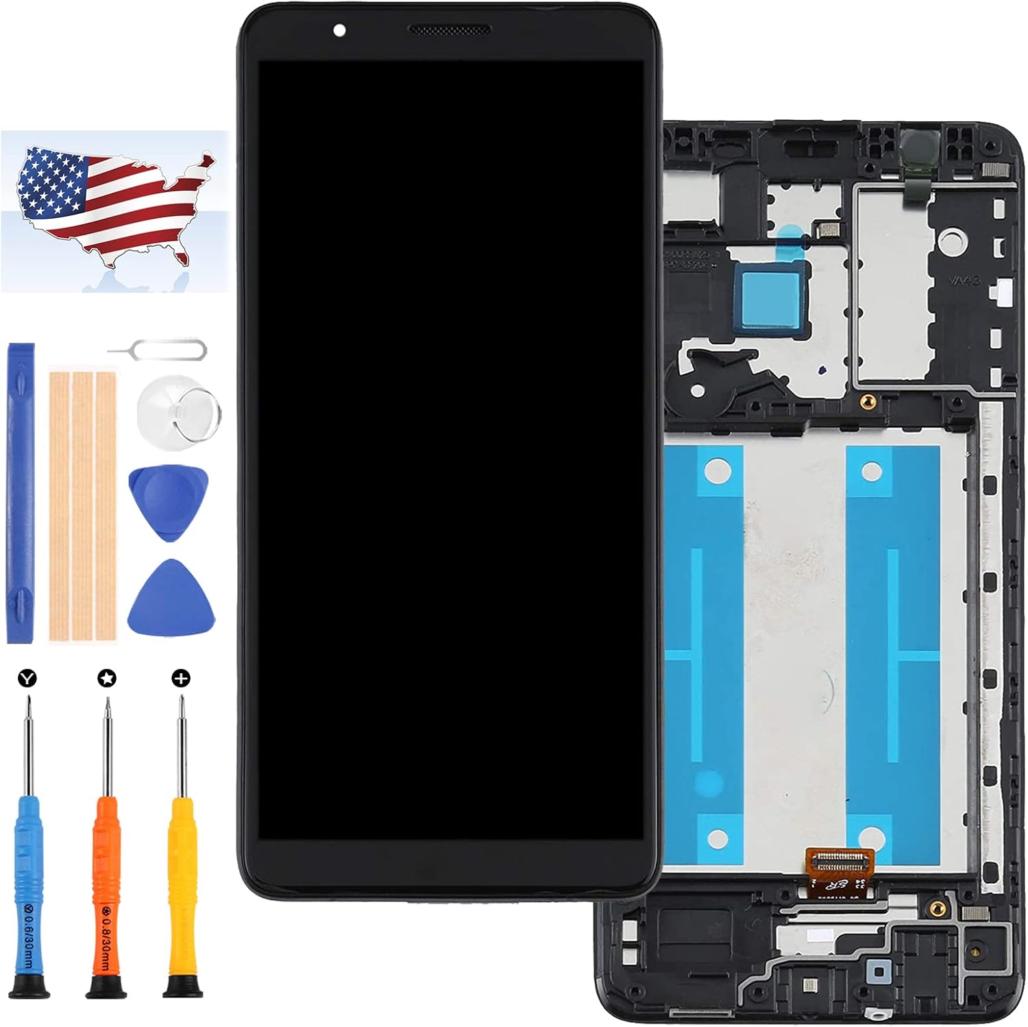 for Samsung Galaxy A01 Core LCD Screen Replacement A013 A013F SM-A013F A013M/DS LCD Display Touch Panel Digitizer Glass Full Assembly Repair Parts Kit with Free Tools (Black with Frame)