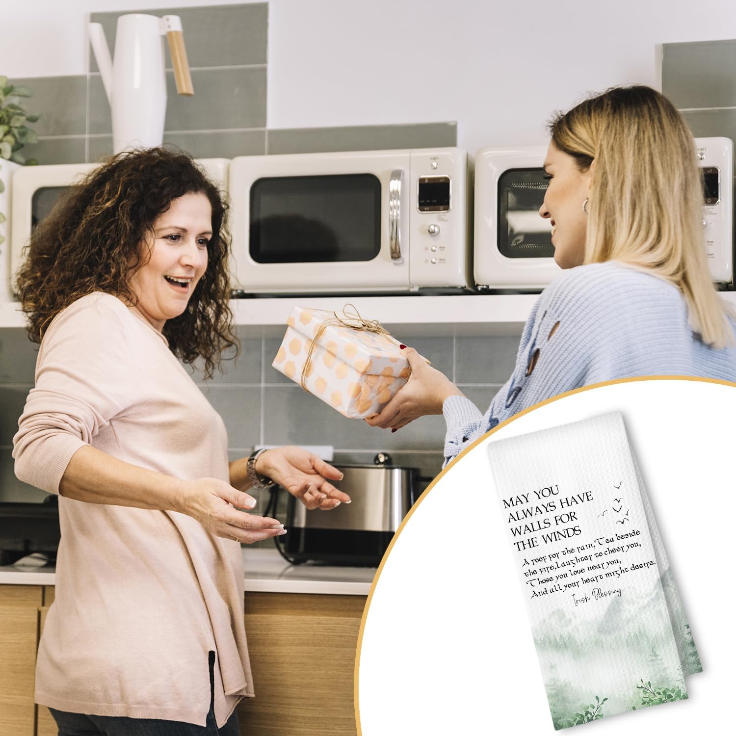 Irish Blessing Forest Mountain Kitchen Towels, Irish Gifts for Women Men Hand Towels for Bathroom Decor, Ireland Gifts Dish Tea Towels for Kitchen Decor, 16x24 Inches - Image 5