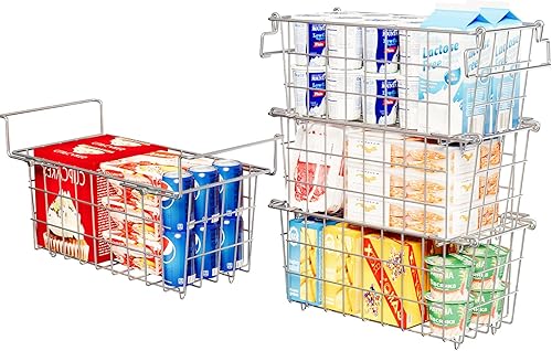 Miniatura 7 de Paquete de 3 cubos organizadores ajustables para congelador, apilables y colgantes para congelador de pecho de 7 pies cúbicos Paquete de