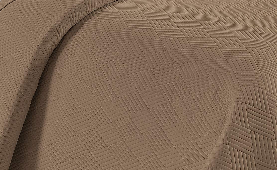Linen Plus Luxury Oversized Coverlet Embossed Bedspread Set Solid Taupe King/California King Bed Cover New # Ashley - Image 2