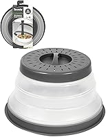 Vista 12 de Tovolo Cubierta de salpicaduras para microondas para alimentos, mediana (carbón) - Tapa protectora de salpicaduras de silicona plegable y ventilada