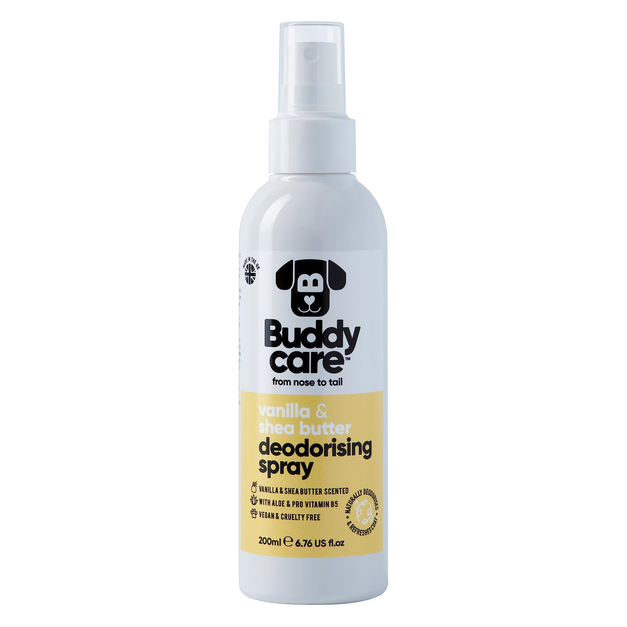 Buddycare | Spray Déodorant pour Chiens - Spray Déodorant Doux & Nourrissant pour Chiens - Avec Aloe Vera & Pro Vitamine B5, Van
