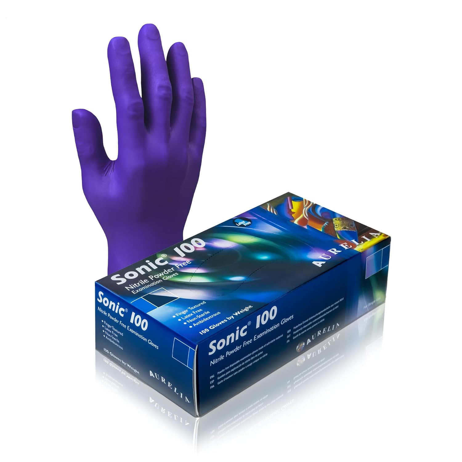 Aurelia Sonic 100, Cobalt Blue Nitrile Gloves: Size Small, Case of 1000 gloves