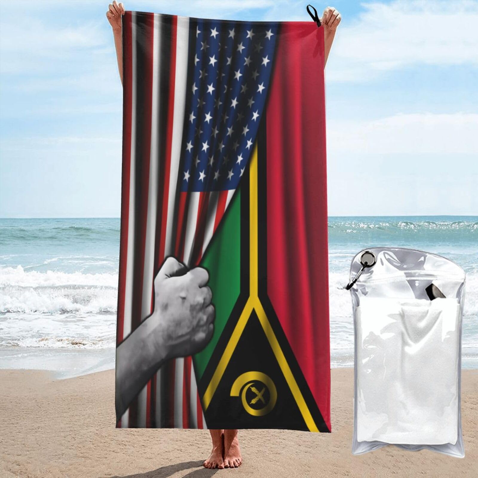 Drap de bain portable pour le voyage | Serviette légère drapeau Vanuatu