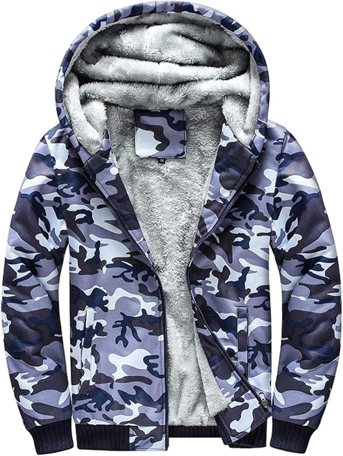 Men's Zip Hooded Fleece Camouflage 