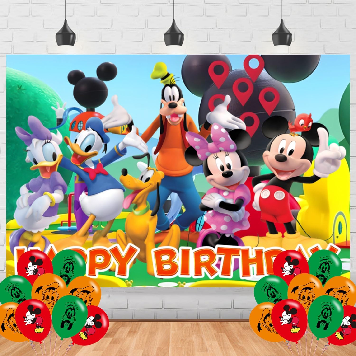 Mouse Birthday Party Supplies Backdrop 5x3 Cartoon Pink Kids Happy Birthday Background Photography Cartoon Mouse Party Decorations Banner Photo Booth Props