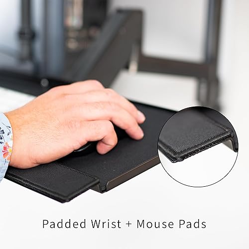 Miniatura 7 de VIVO Teclado de brazo de resorte neumático ajustable en altura ajustable, monitor, soporte de pared para CPU para 1 pantalla de hasta 32 pulgadas