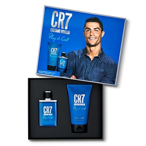 Cristiano Ronaldo CR7 Play It Cool, 2 piezas - Gel de baño aromático fresco para hombres - Fragancia Fougere - Gel de ducha perfumado y set de