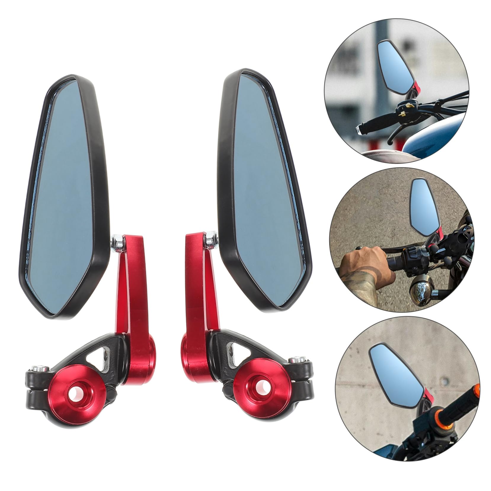 PRETYZOOM Specchietti Angolo in Alluminio Manubrio e Lega Regolabile per di Retrovisori 22mm, Visibilità Migliorata Veicoli Due Ruote per Scooter e Ciclomotori