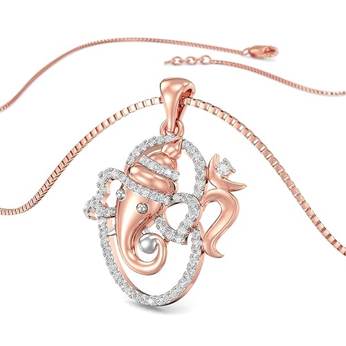 18k (750) Rose Gold and Diamond Pendant for Girls