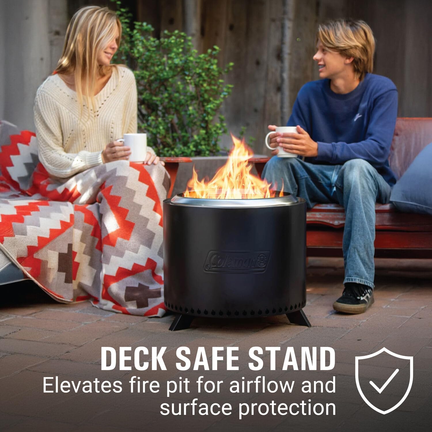 Coleman Cityscapes Fire Pit with Deck Safe Stand