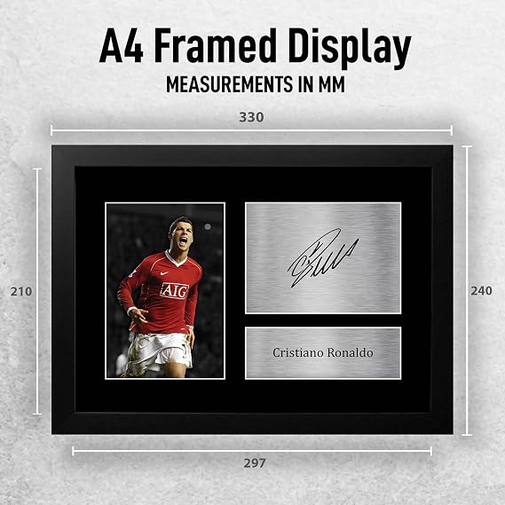 HWC Trading Cristiano Ronaldo Gifts Printed Signed Autograph Picture Photograph for Football Fans and Supporters - A4 Framed