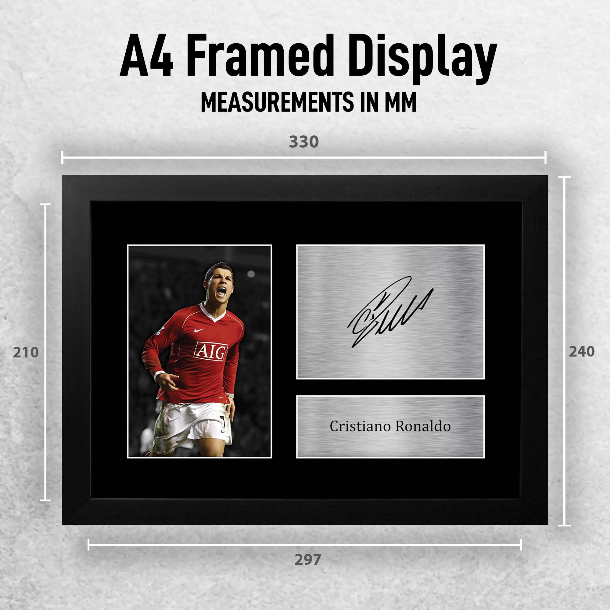 HWC Trading FR A4 Cristiano Ronaldo Geschenke Gedrucktes Signiertes Autogramm Foto für Fußball Anhänger and Fans - A4 Gerahmt