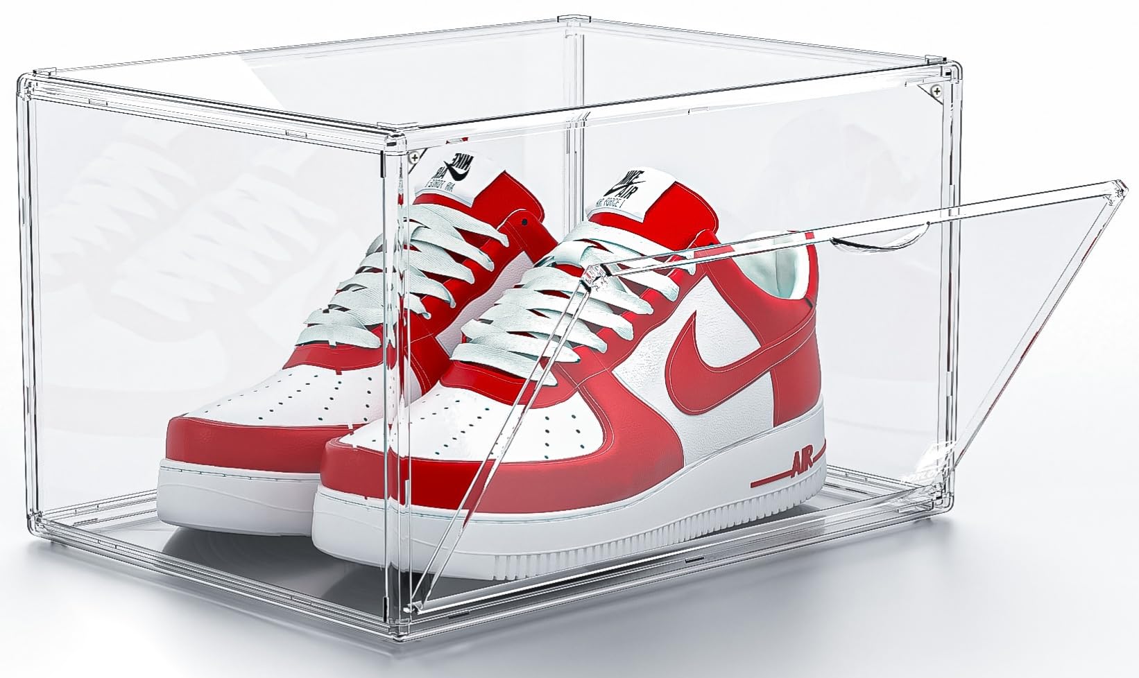 BOXLOFT Clear Sneaker Box – Stackable Transparent Shoe Storage with Side Door Access | Premium Shoe Organizer & Display Crate (Pack of 1)