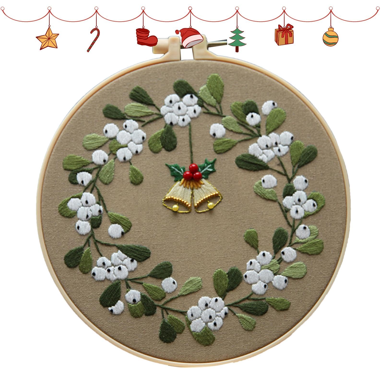 Lumiscent Multicolor Christmas Embroidery Kits - Needle And Thread Kit | Beginners Embroidery Kit | Embroidery Kits For Adults | Christmas Kits | Needlepoint Kit | Christmas Embroidery Kit For Adults And Kids