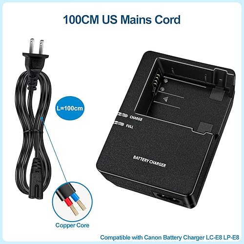 Miniatura 5 de LC-E8 LC-E8C LC-E8E Cargador de batería de carga rápida para Canon LP-E8 Batería EOS 550D 600D 650D 700D Rebel T2i T3i T4i T5i Kiss X4 X5 X6i X7i