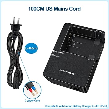 LC-E8 / E8C / E8E 720mA Fast Charger for Canon Camera LP-E8 Battery