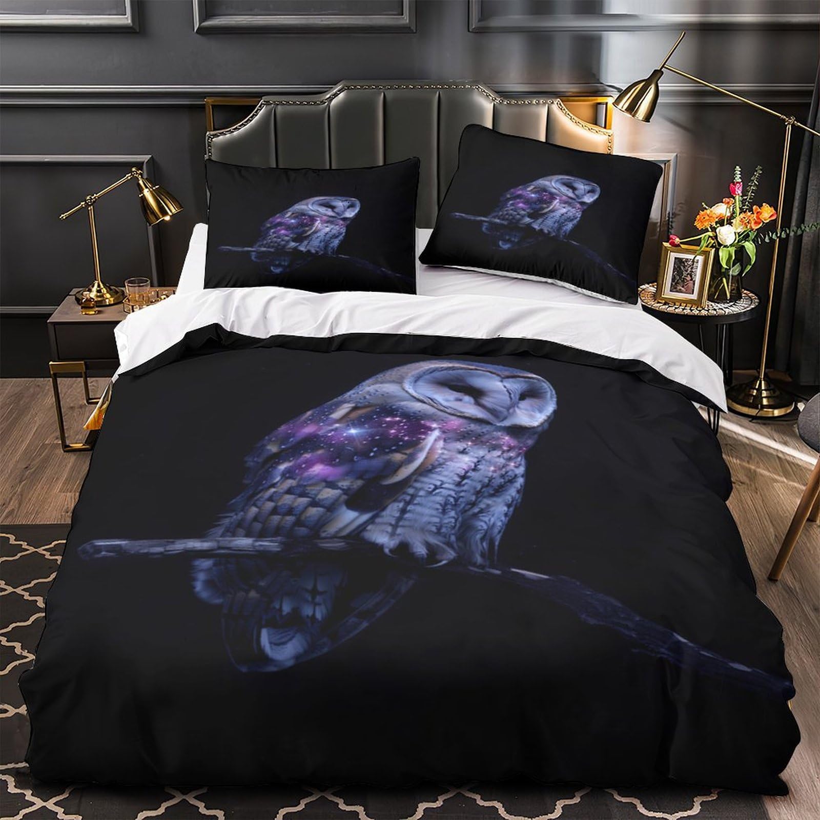 Housse de couette Oiseau Cosmique microfibre sans repassage pour chambre enfant