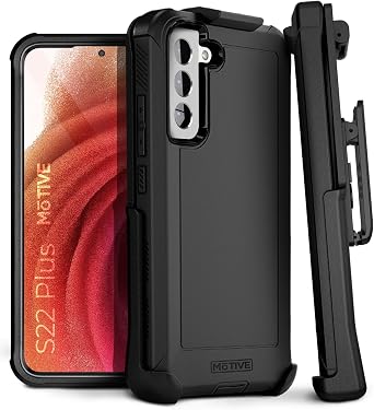 MOTIVE Designed for Samsung Galaxy S22 Plus Case with Belt Clip | Military Grade Quad-Layer Rugged Phone Case, s22 Plus Holster case | Bunker Series