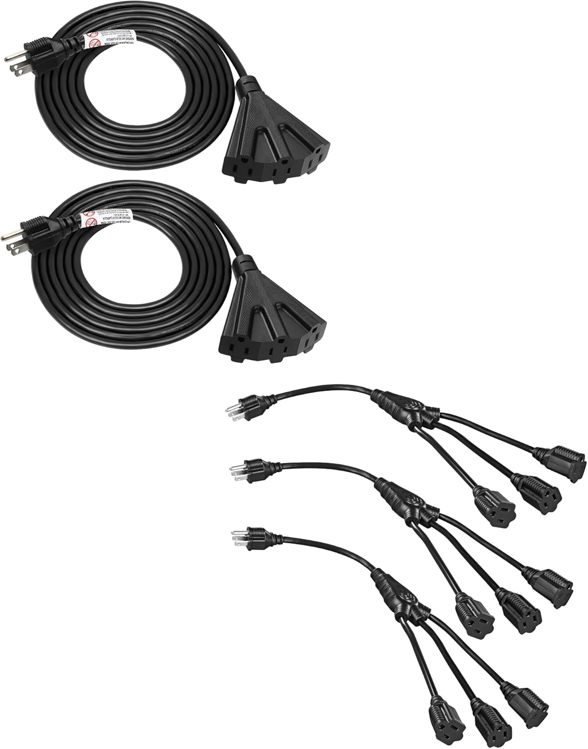 Naber Power Splitter 1 Je 2 M Kabellänge Schwarz Amazon.com: DEWENWILS 10 FT Outdoor Tri-Tap Extension Cord Splitter+18