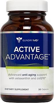 Gundry MD Active Advantage Astaxanthin and CoQ10 Supplement to Support Energy, Strength and Metabolism, 30 Count