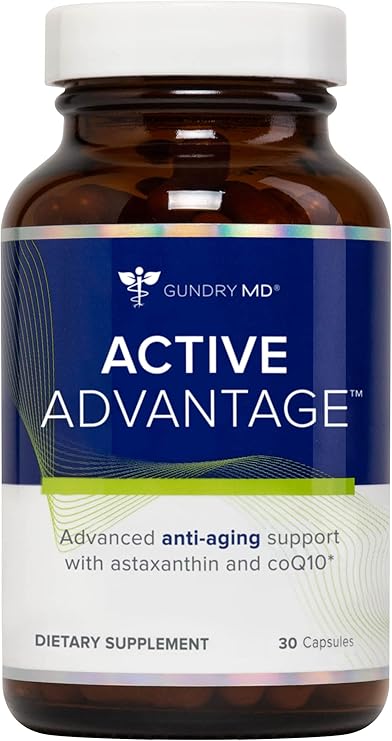 Gundry MD Active Advantage Astaxanthin and CoQ10 Supplement to Support Energy, Strength and Metabolism, 30 Count