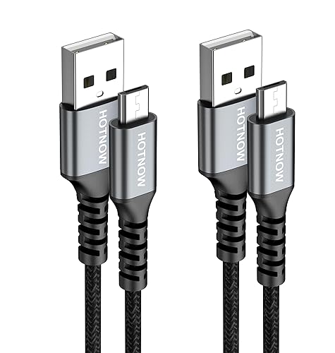 HOTNOW Paquete de 2 cables micro USB de 3 pies, sincronización de datos y cable trenzado de nailon de carga rápida para Samsung Galaxy S6 S7, HTC,