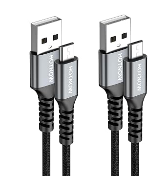 Micro USB Cable 3ft 2Pack, Android Charger Cable USB2.0 Data sync and Fast Charging Nylon Braided Cord for Samsung Galaxy S6 S7, HTC, LG, Sony, PS4, MP3, Tablet and Other Micro Devices
