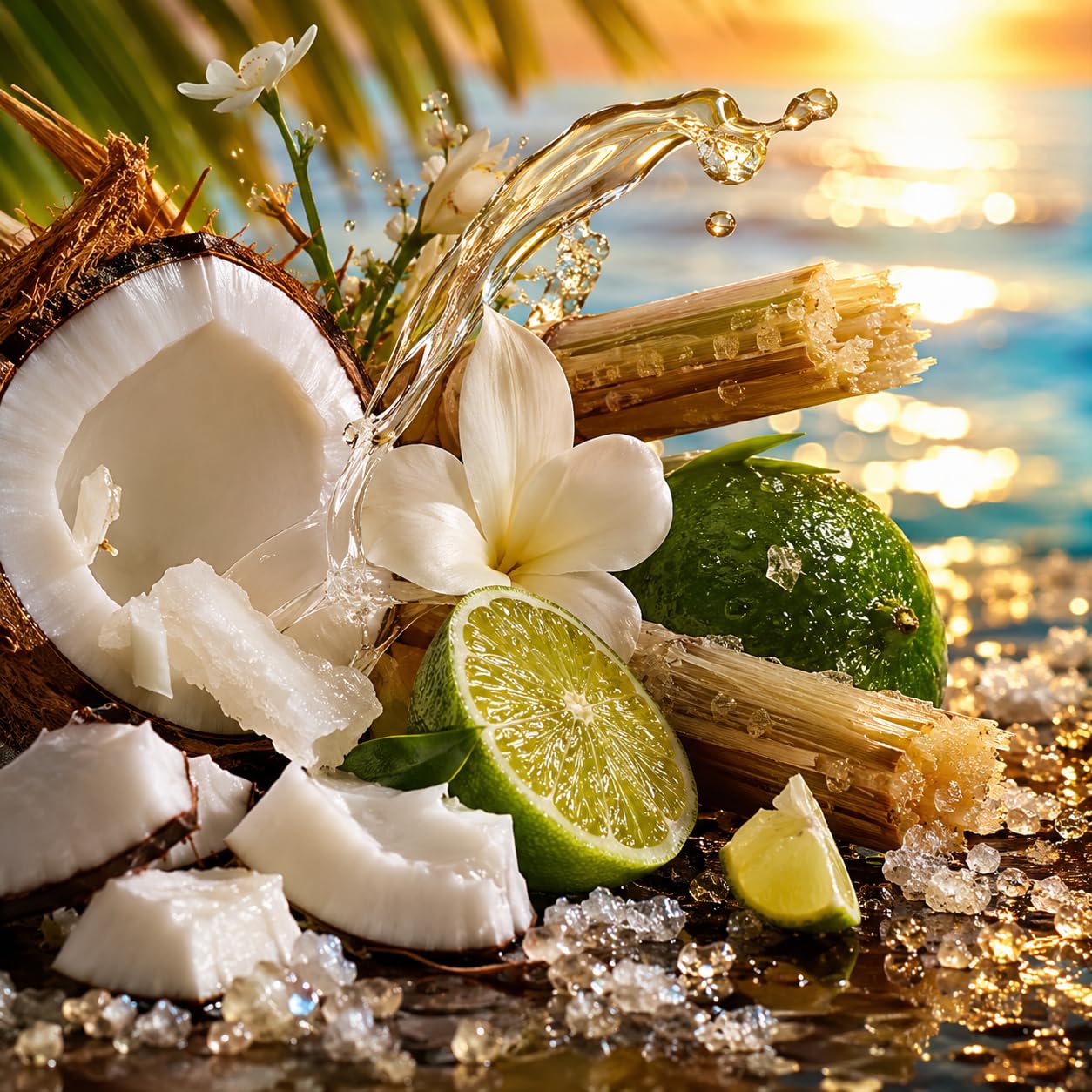 Les Îles Vierges – Extrait de Parfum – Coco-Citron Vert – 50 ml | Accord tropical solaire, frais à la tenue durable, avec citron vert, noix de coco, rhum blanc, canne à sucre et musc.