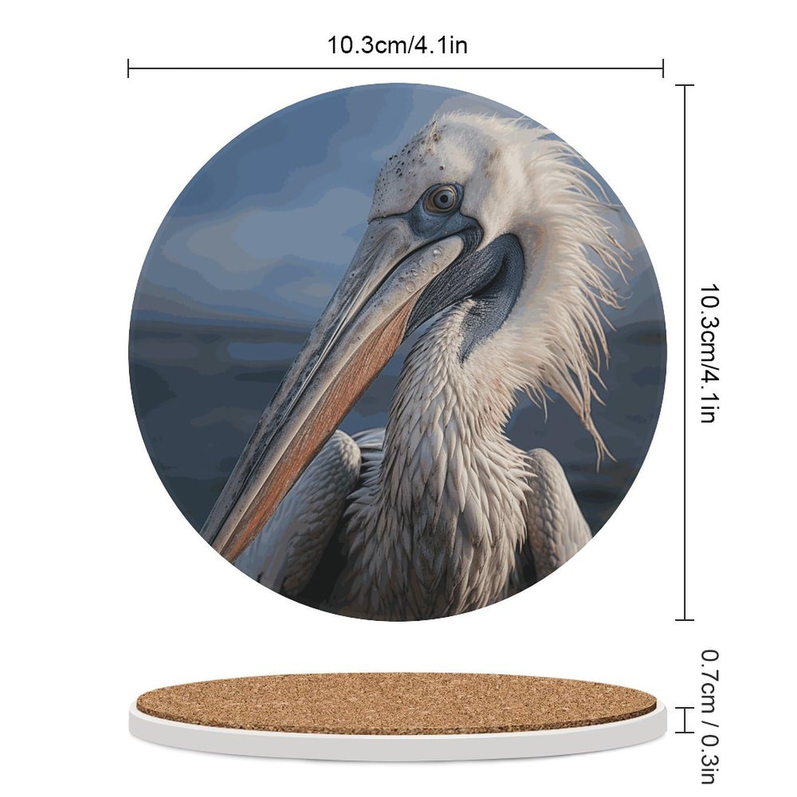 Sottobicchieri realistici con supporto per tavolino da caffè, sottobicchiere in ceramica con base in sughero, sottobicchiere in pietra in ceramica per bevande fredde o calde, 10 cm