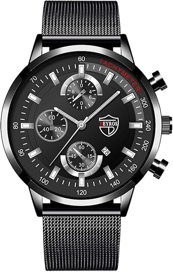 Mens Watches Casual Stainless Analog Quartz Watch Men Wristwatch Clock Business Date Casual Watch Mdv-106