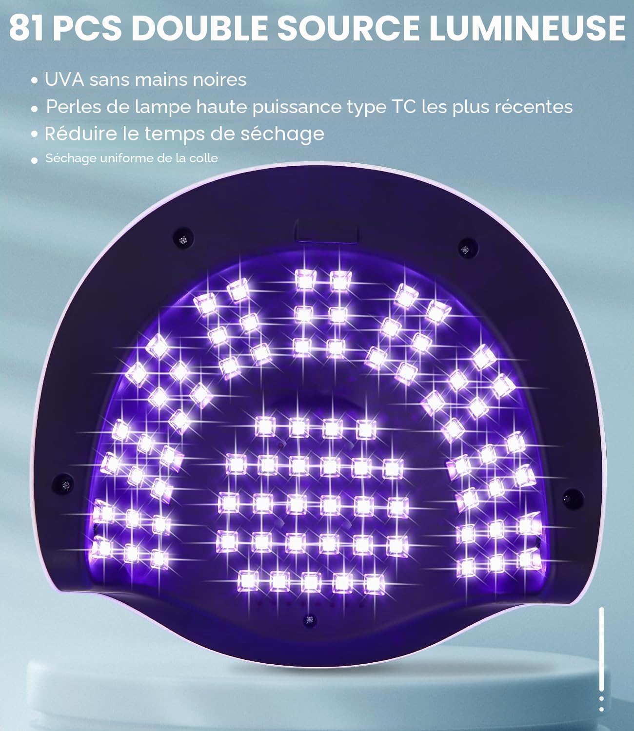 Lampe LED Ongles Gel, 380W Professionnel UV Sèche Automatique machine, 81 Lumières Séchage Rapide, Grand LCD Ecran, 4 Minuteries 10s/30s/60s/99s pour Vernis Semi Permanent, pour Salon Maison