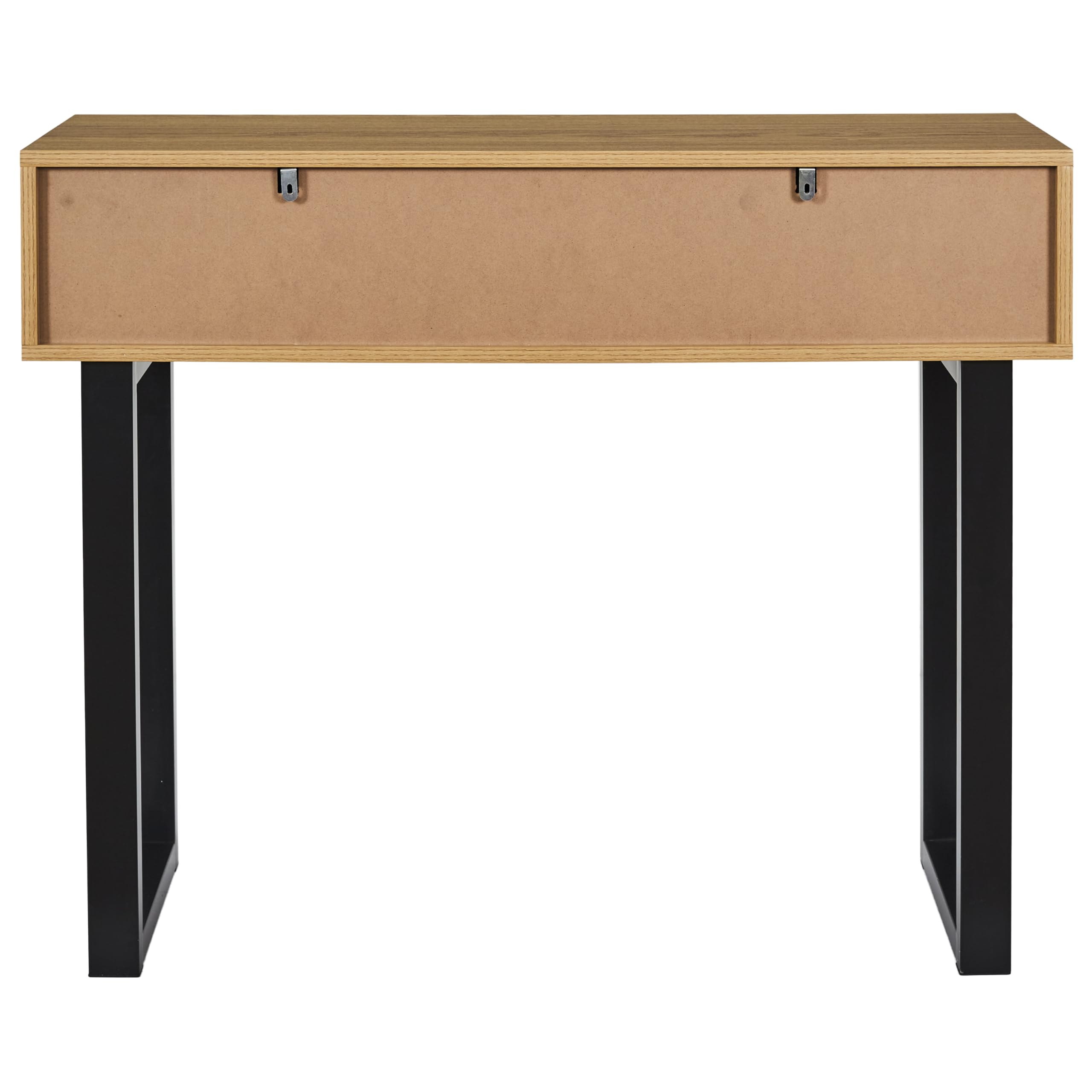 HOME DECO FACTORY - HD0431, Consola Calypso Moderna, Mueble de Entrada Versátil con Almacenamiento Optimizado, Diseño Elegante para Salón u Oficina, Dimensiones 100x80x35 cm, Marrón Negro